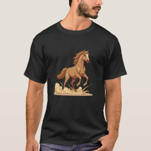 Camiseta Garanhão Galopante Cavalo Selvagem Equitação Ocide