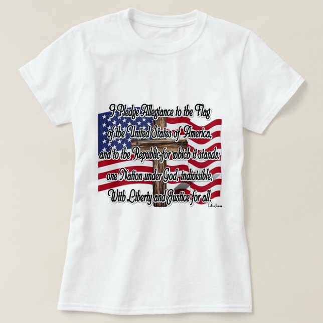 Camiseta Garantia da fidelidade com bandeira e cruz dos (Frente do Design)