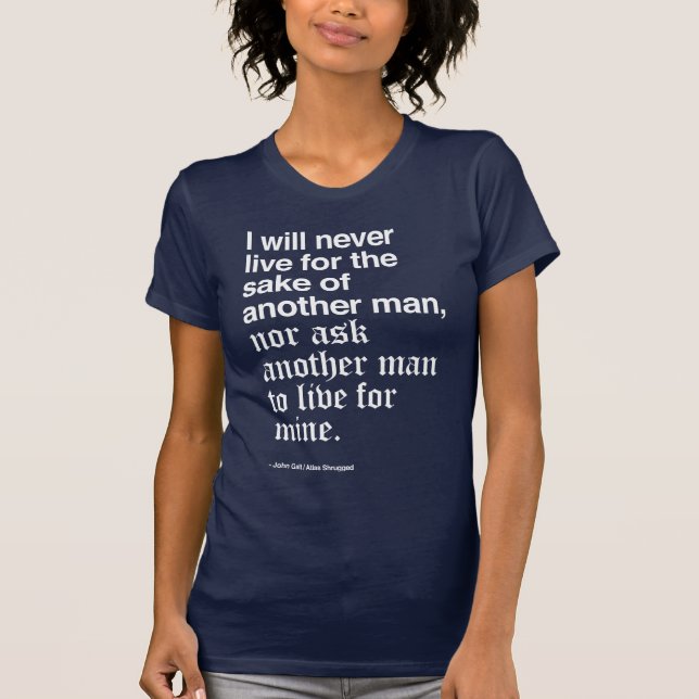 Camiseta Garantia de John Galt/obscuridade versão curta (Frente)