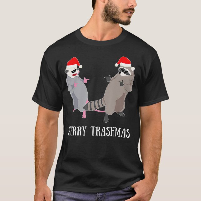 Camiseta Garbage Gang Ogambm Raccoon Feliz Trashmas Gift (Frente)