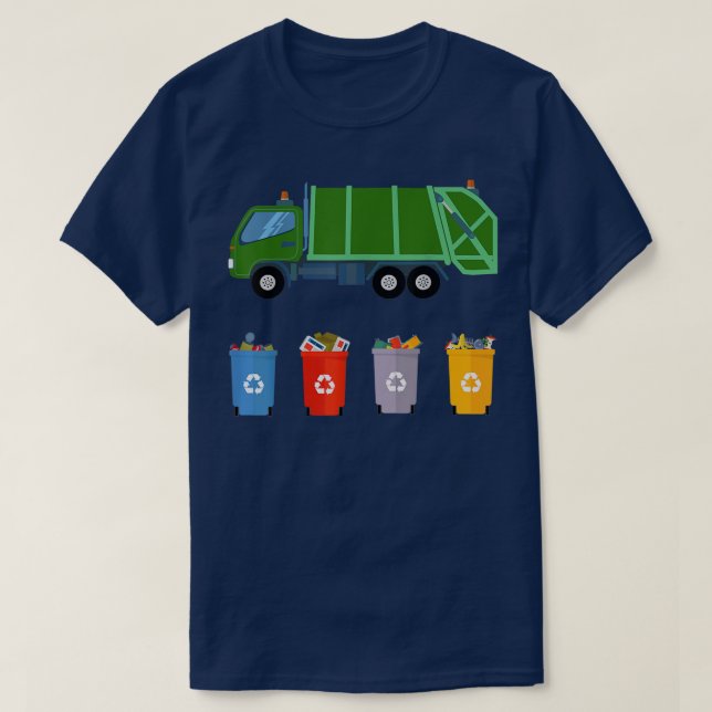Camiseta Garbage recycling trash truck girls and boys  (Frente do Design)