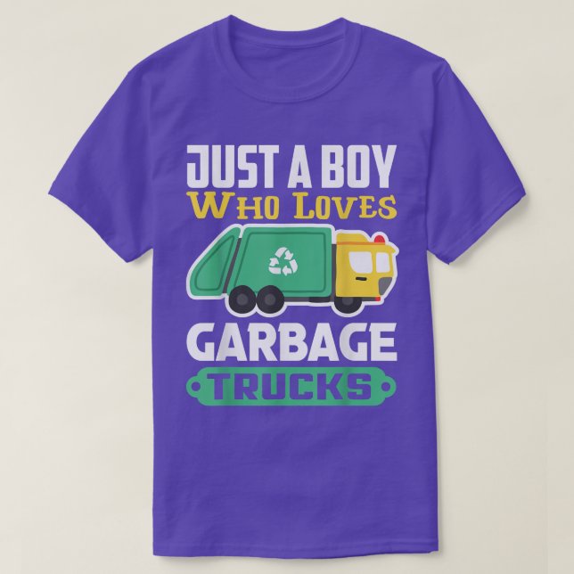 Camiseta Garbage Recycling Truck Just A Boy Who Loves Garba (Frente do Design)