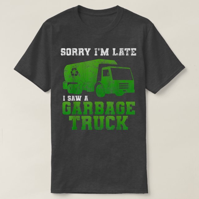 Camiseta Garbage Smiling Truck Dirty Cans Recycling Day Dus (Frente do Design)