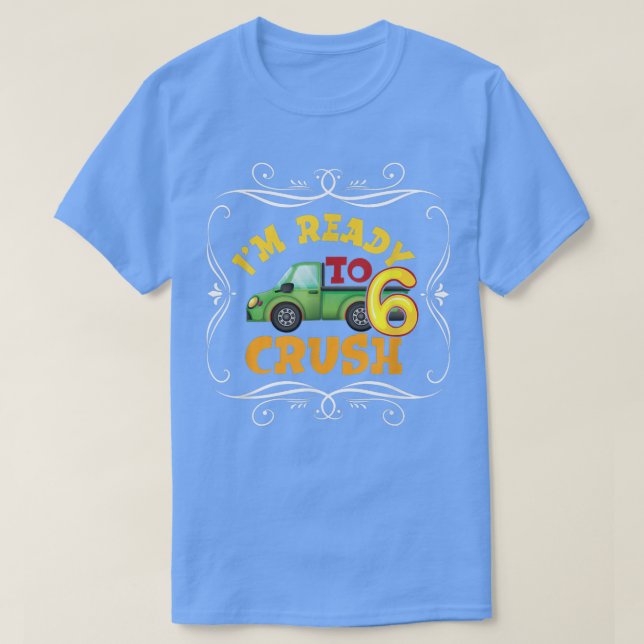 Camiseta Garbage Truck 6th Birthday Party Birthday Boy  (Frente do Design)