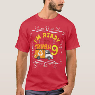 Camiseta Garbage Truck 9th Birthday Party Birthday Boy Read
