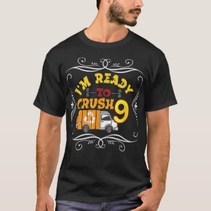 Camiseta Garbage Truck 9th Birthday Party Birthday Boy Read