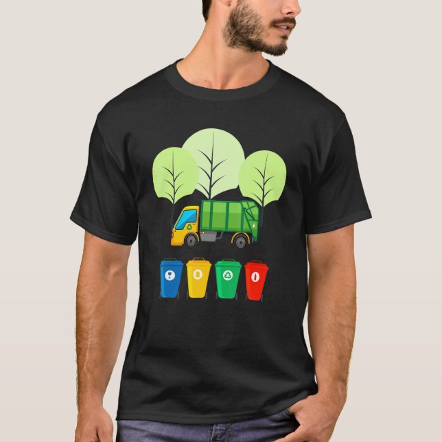 Camiseta Garbage Truck Reuse Recycle Trash 2 (Frente)