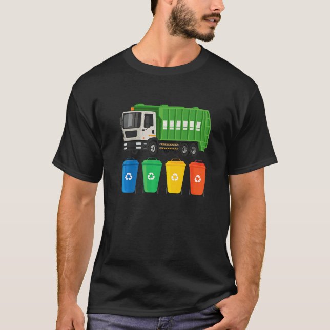 Camiseta Garbage Truck  Truck Trash Recycling  Waste Manage (Frente)