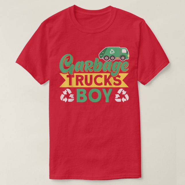 Camiseta Garbage Trucks Boy Waste Management Garbage Truck  (Frente do Design)