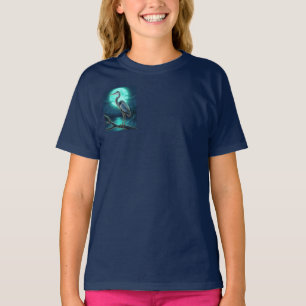 Camiseta Garça ao Luar – Arte Colorida da Vida Selvagem Not