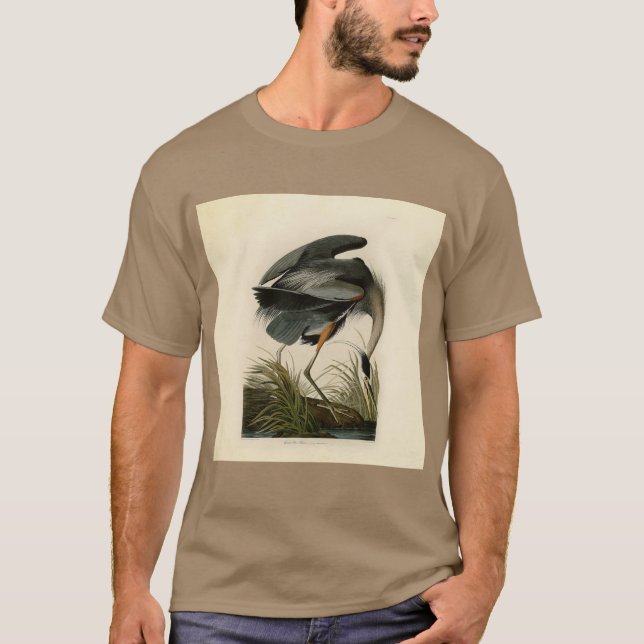 Camiseta Garça-azul-grande Audubon Marsh Bird (Frente)