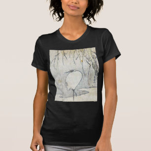 Camiseta Garça-real abaixo de uma árvore de salgueiro por