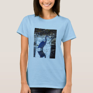 Camiseta garça-real de grande azul