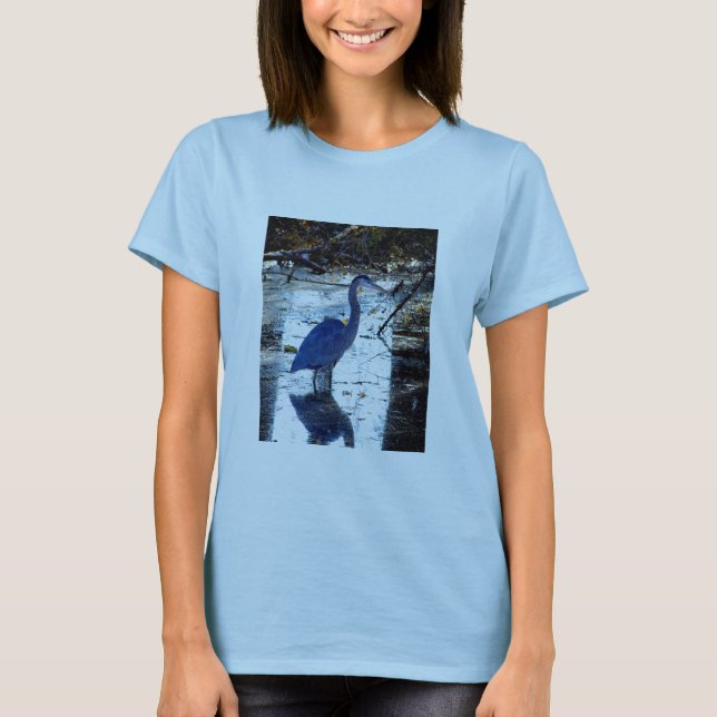 Camiseta garça-real de grande azul (Frente)