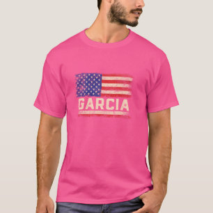 Camiseta Garcia Sobrenome Shirt Garcia Nome bandeira americ