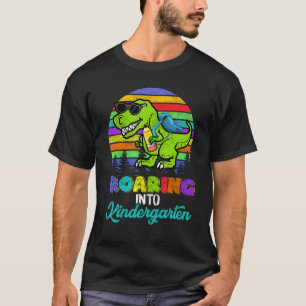 Camiseta Garçom do Jardim Infantil Dinossauro Rex Meninos D