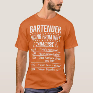 Camiseta Garçom Escondendo-Se Das Acusações De Esposa Engra
