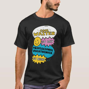 Camiseta Garçom Legal De Dia Pensador Excessivo Profissiona