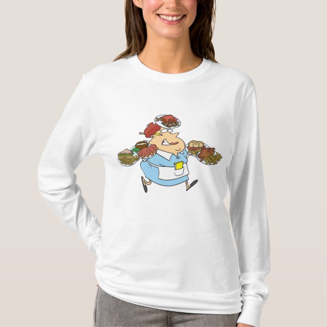 Camiseta Garçonete Atarefada e Divertida Servidora SuperTra (Frente)