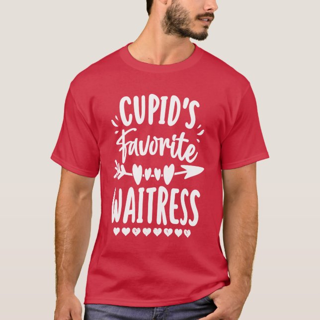 Camiseta Garçonete Cupido Favorito Romance Casais Mulheres (Frente)