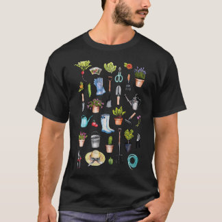 Camiseta Garden Gear - Padrão de Primavera de Jardinagem W 