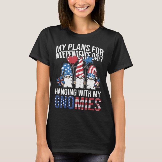 Camiseta Garden Gnome 4th Of July Indipendence Day Gnome Ga (Frente)