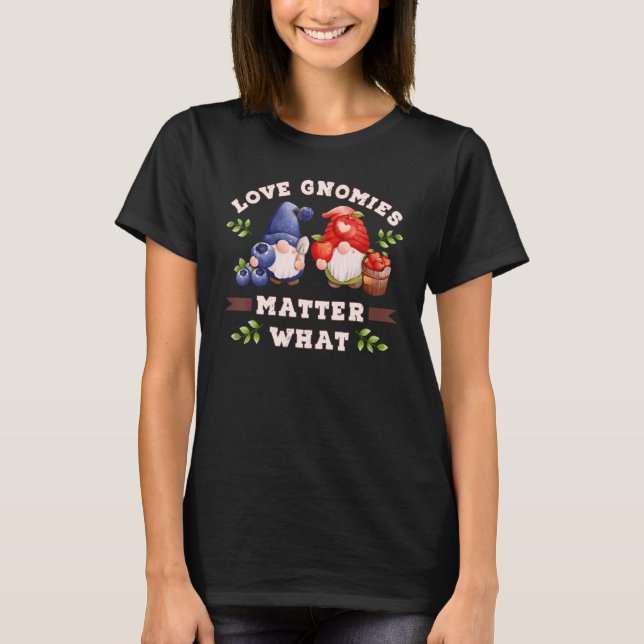 Camiseta Garden gnomes  gnomes with blueberries and apples (Frente)