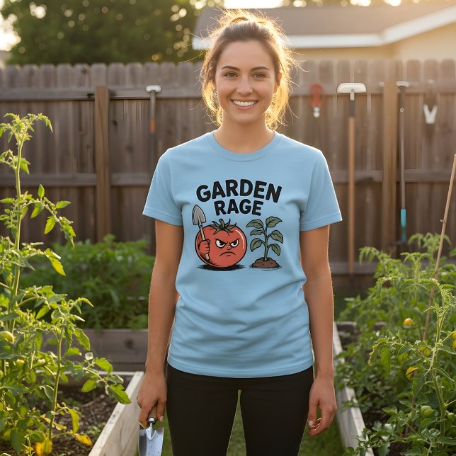 Camiseta Garden Rage – Angry Tomato Gardening Design (Criador carregado)