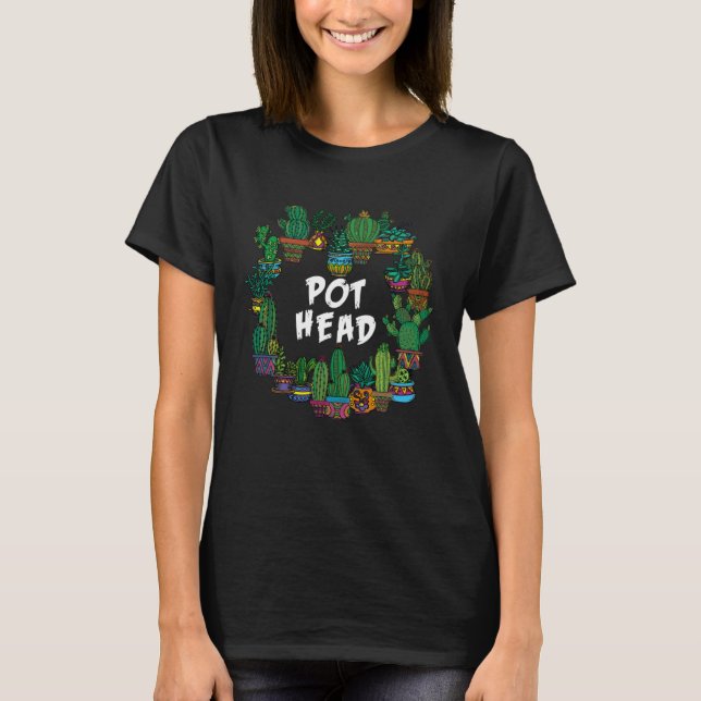 Camiseta Gardener Succulents Pot Head Plant Cactus Gardenin (Frente)