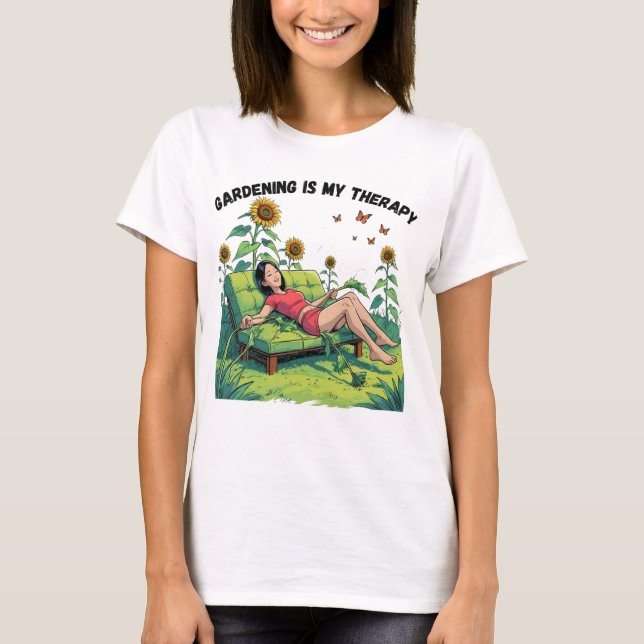 Camiseta Gardening Is My Therapy T-Shirt (Frente)