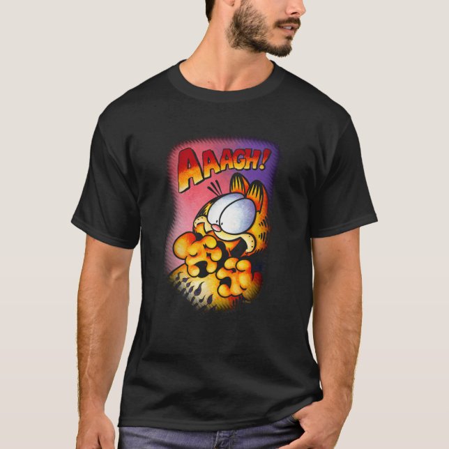 Camiseta Garfield Halloween Aaagh Scaredy Cat Cartoons Men  (Frente)