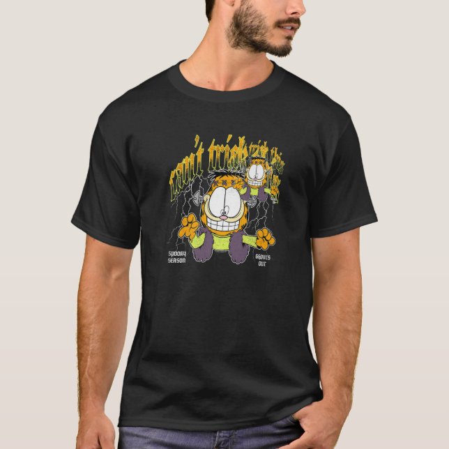 Camiseta Garfield Halloween Consegue Enganar Este Frankenst (Frente)