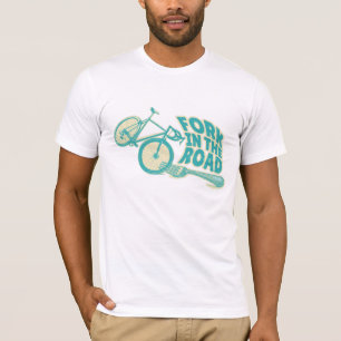 Camiseta Garfo na estrada bicicleta Engraçada