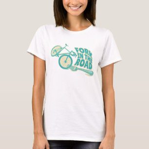 Camiseta Garfo na estrada bicicleta Engraçada