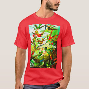 Camiseta Garganta Colorida Vintage Espécies Hummingbird Col