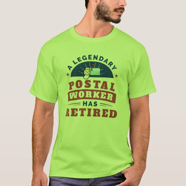Camiseta Garganta de aposentadoria do trabalhador postal ap (Frente)