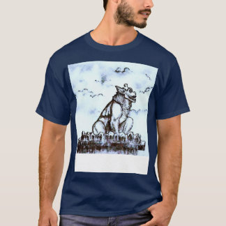 Camiseta Gargoyle na antiga torre