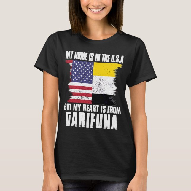 Camiseta Garifuna American Patriot Cultivou Orgulho Lar Cor (Frente)