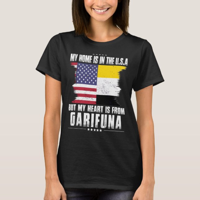 Camiseta Garifuna American Patriot Cultivou Orgulho Lar Cor (Frente)