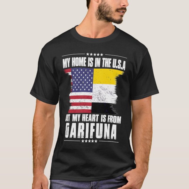 Camiseta Garifuna American Patriot Cultivou Orgulho Lar Cor (Frente)
