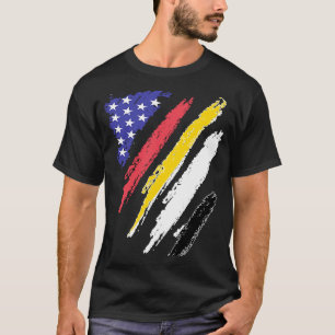 Camiseta Garifuna American Patriot Grown Hearwn Flag Stripe