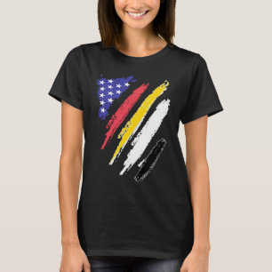 Camiseta Garifuna American Patriot Grown Hearwn Flag Stripe