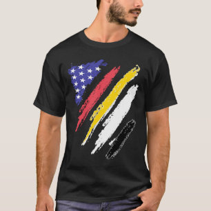 Camiseta Garifuna American Patriot Grown Hearwn Flag Stripe