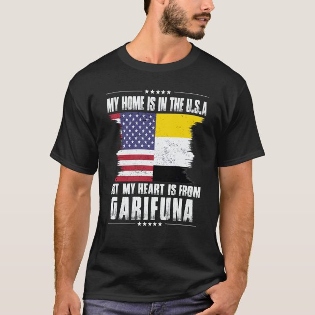Camiseta Garifuna American Patriot Grown Proud Home Heart U (Frente)