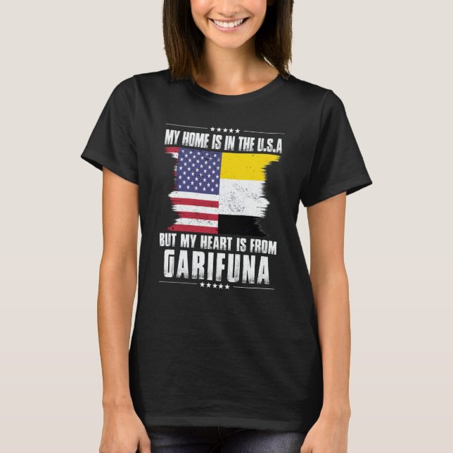 Camiseta Garifuna American Patriot Grown Proud Home Heart U (Frente)