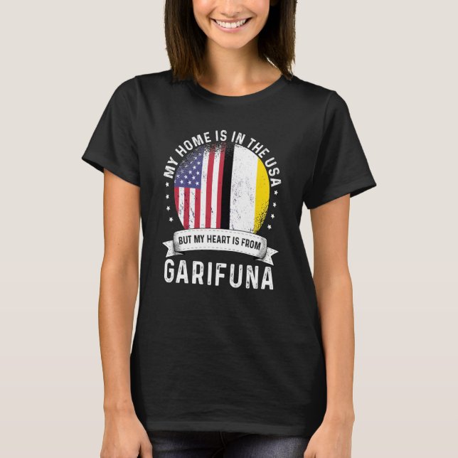 Camiseta Garifuna American Patriot Grown Proud Home USA Fla (Frente)
