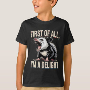 Camiseta Garinha De Gambá Em Primeiro Lugar Sou Um Delícia