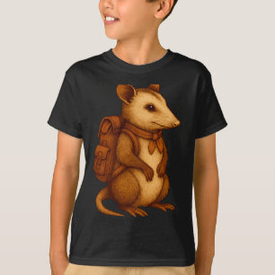 Camiseta Garinha de gambá mochileiro acampamento caminhante