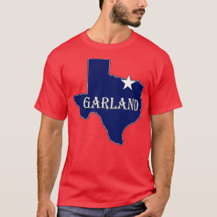 Camiseta Garland Texas Lone State Map TX City Marinho Blue