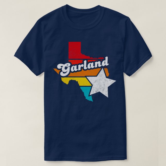 Camiseta Garland Texas Vintage angustiou Souvenir (Frente do Design)